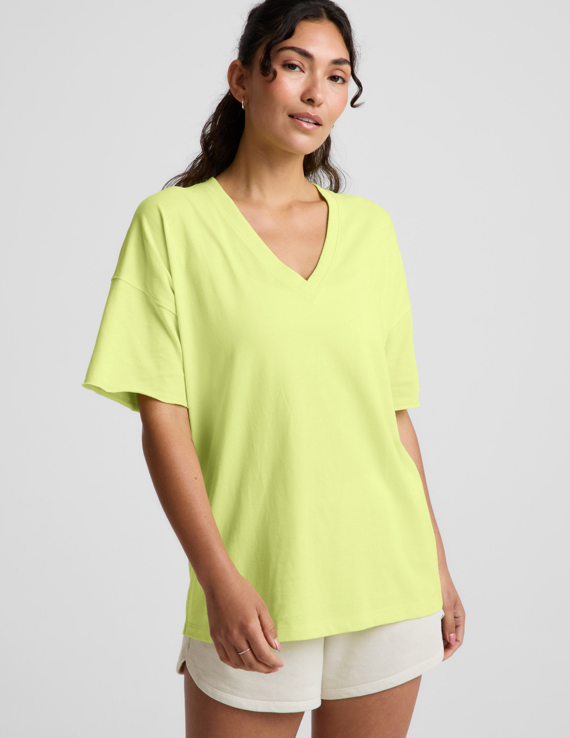 Beyond Yoga SoftKnit Better Than Ever Oversized V-Neck Cotton Tee