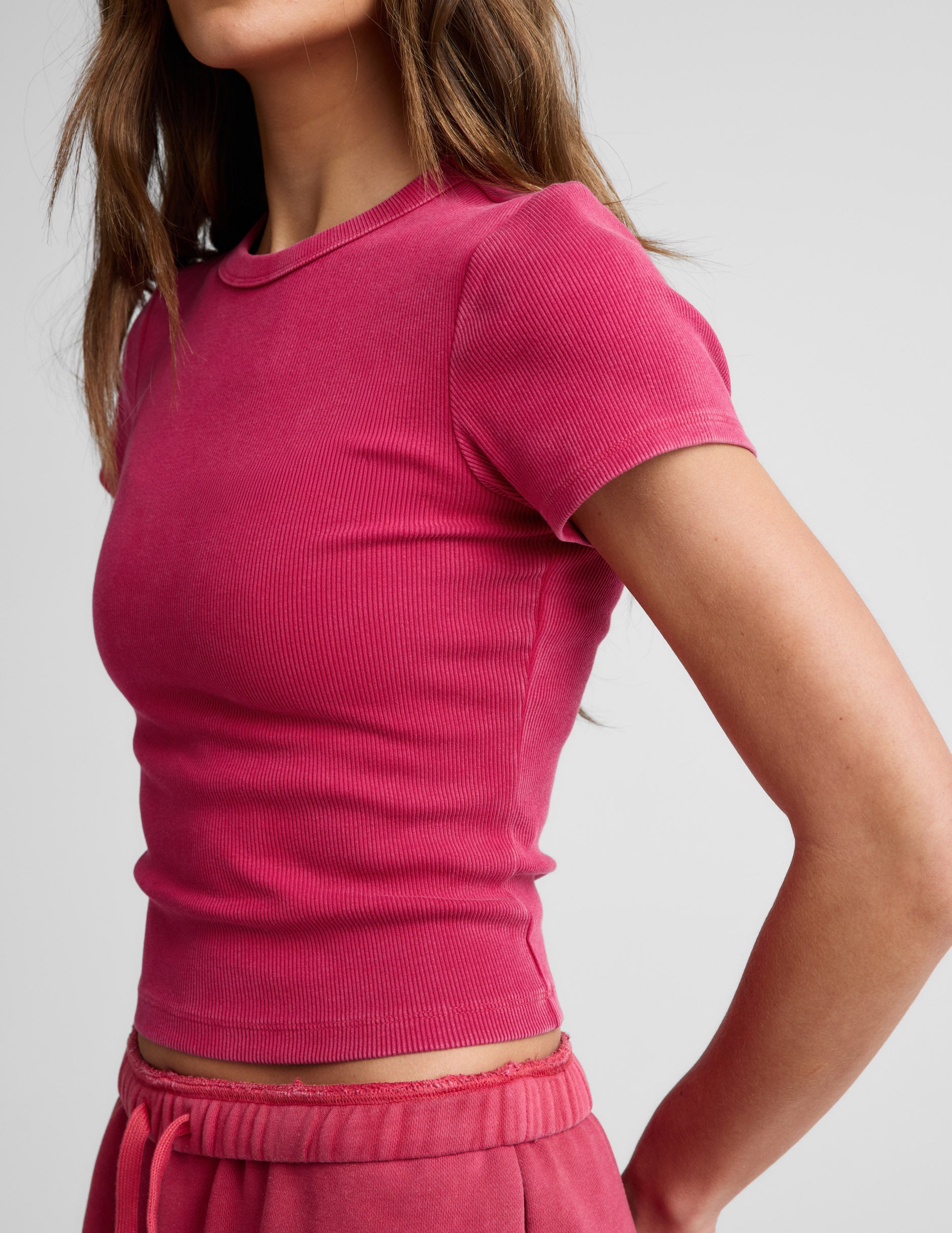 Beyond Yoga On Repeat Rib Baby Tee