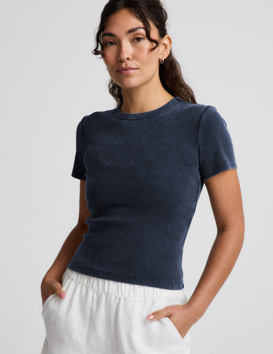 Beyond Yoga On Repeat Rib Baby Tee