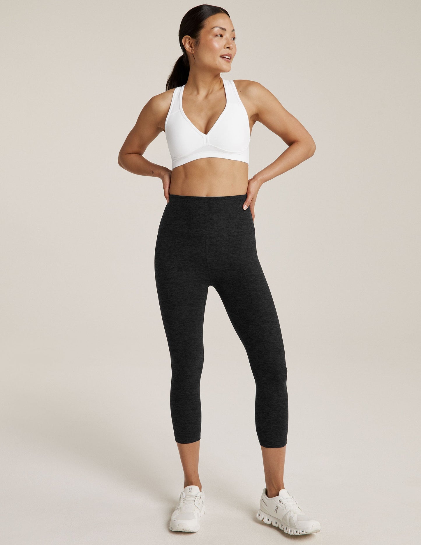 Beyond Yoga High Waisted Spacedye Capri Legging - Darkest Night