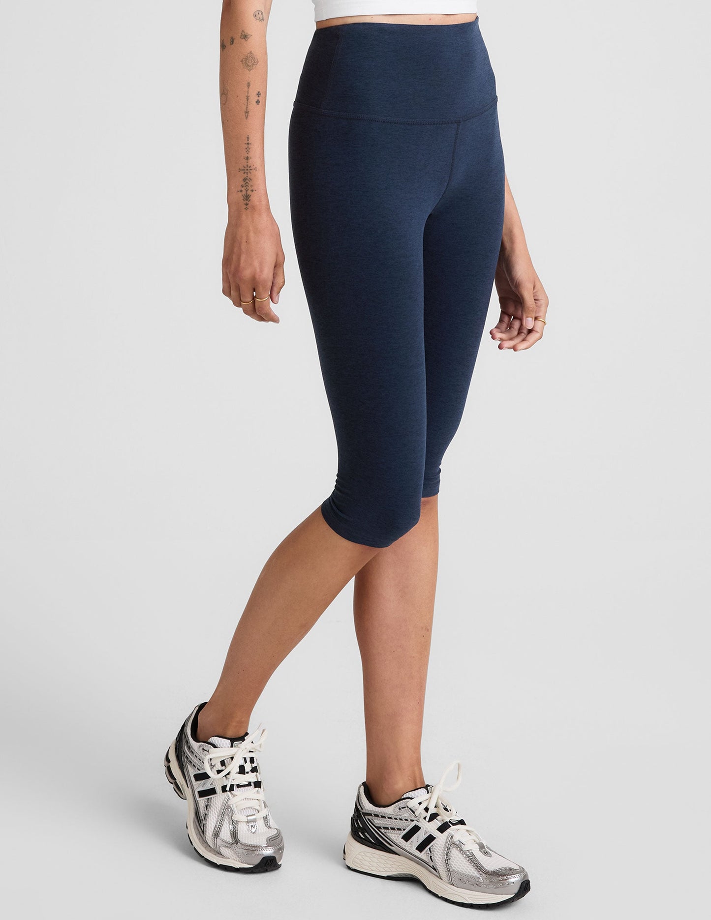 Beyond Yoga High Waisted Pedal Pusher Spacedye Legging - Nocturnal Navy