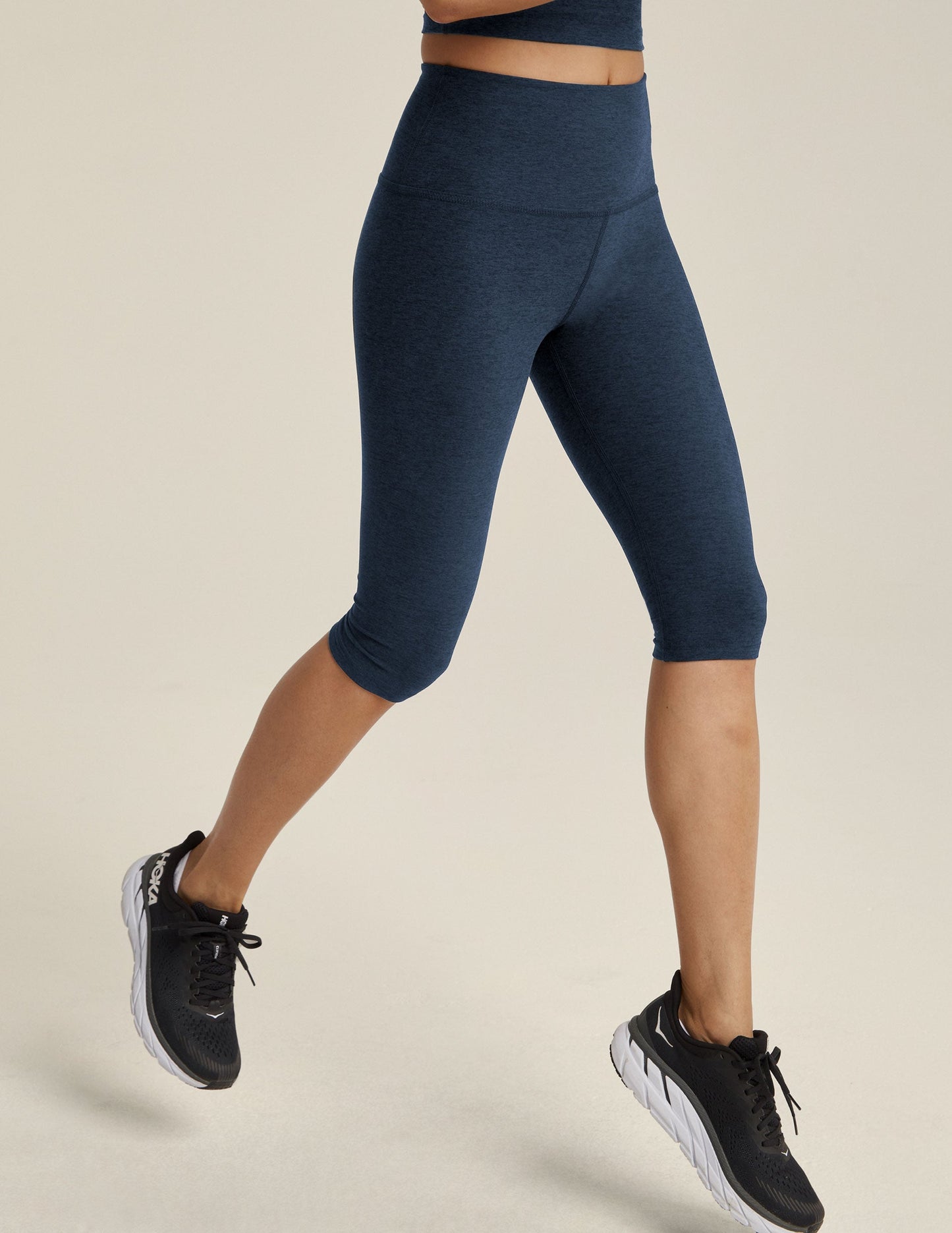 Beyond Yoga High Waisted Pedal Pusher Spacedye Legging - Nocturnal Navy