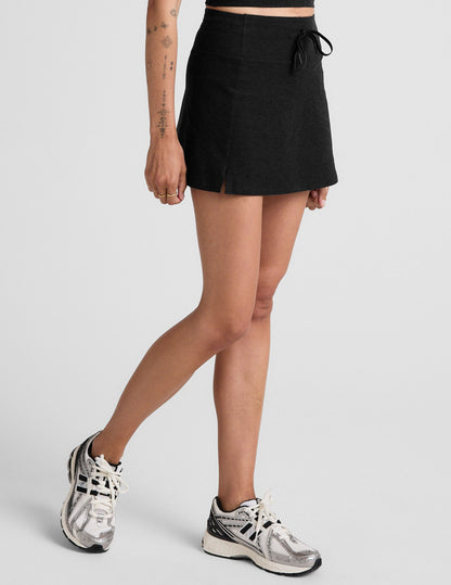 Beyond Yoga High Waisted A-Line Spacedye Mini Skirt - Black