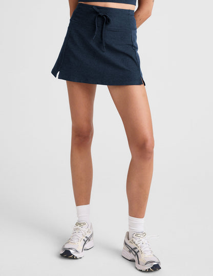 Beyond Yoga High Waisted A-Line Spacedye Skirt - Nocturnal Navy