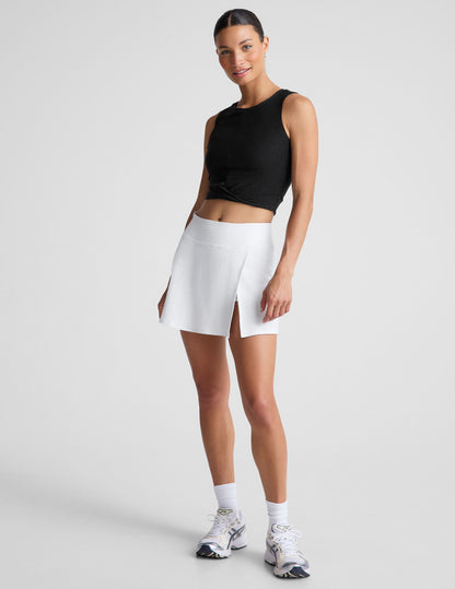 Beyond Yoga Mini A-Line Spacedye Skirt - Cloud White