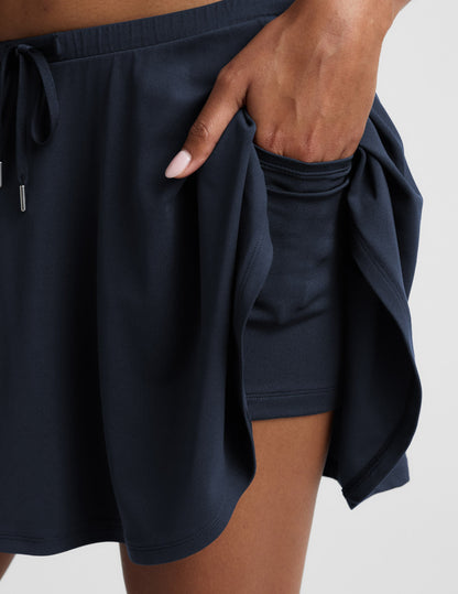 Beyond Yoga Drawcord Mini Tennis Skirt - Nocturnal Navy