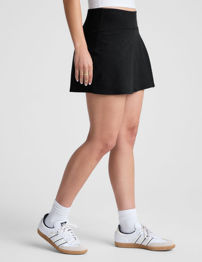 Beyond Yoga Mini A-Line Spacedye Skirt - Darkest Night