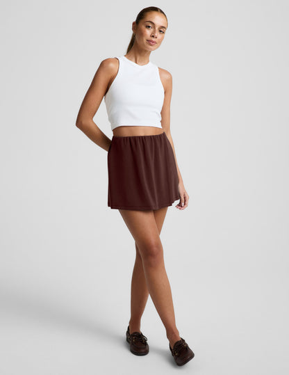Beyond Yoga Women's 2.5" Luxe Sandwash Skort - Iced Mocha