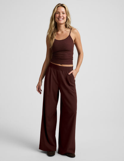 Beyond Yoga Women's Elasticated Wide Leg Pants - Iced Mocha