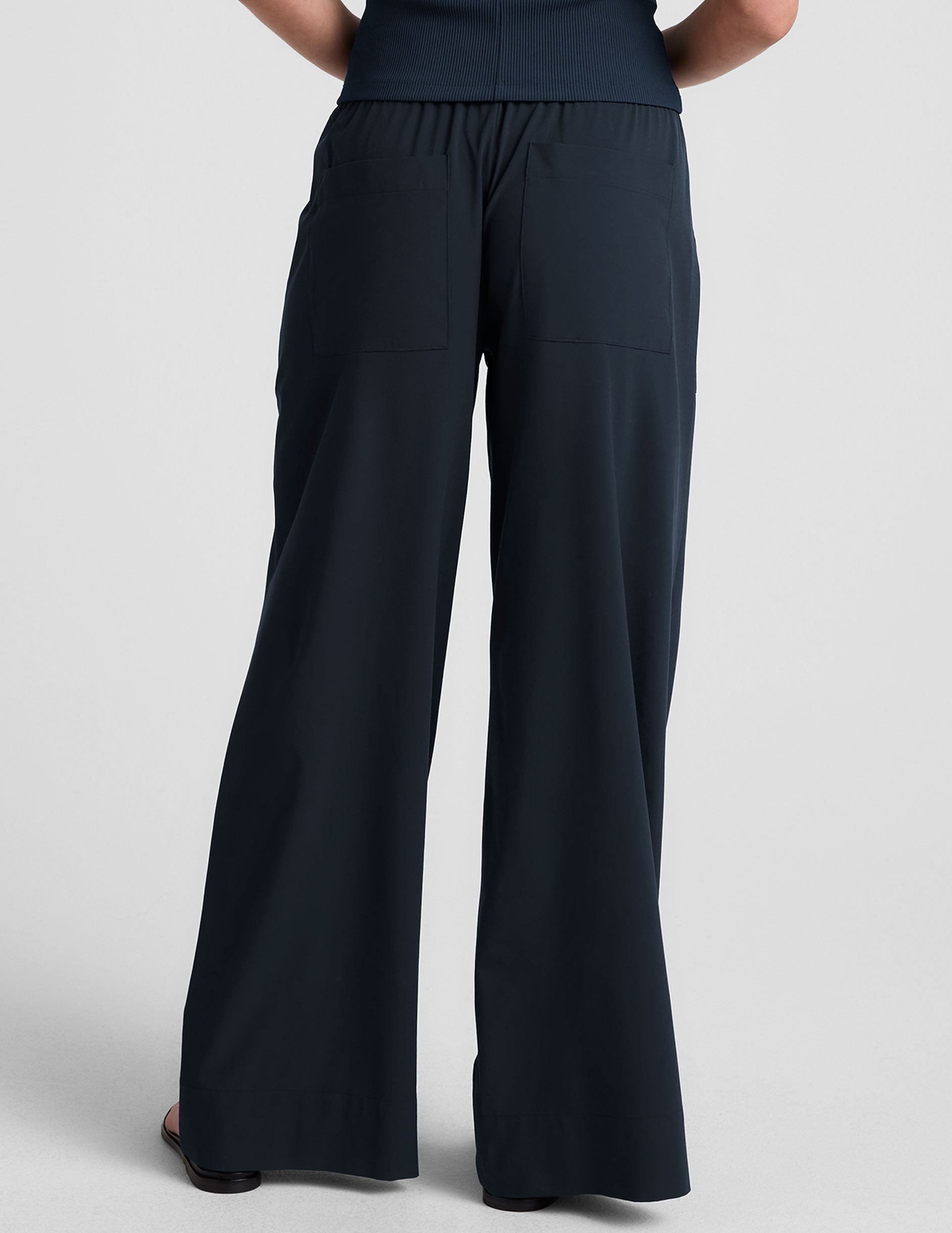 Beyond Yoga Wide Leg Stretch Woven Pants - Nocturnal Navy