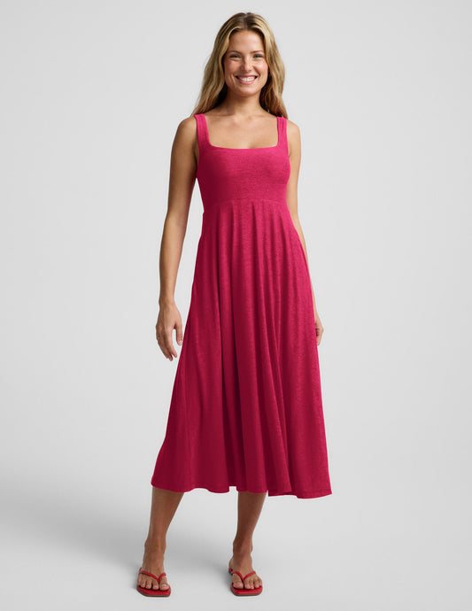 Beyond Yoga Featherweight At The Ready Square Neck Midi Dress