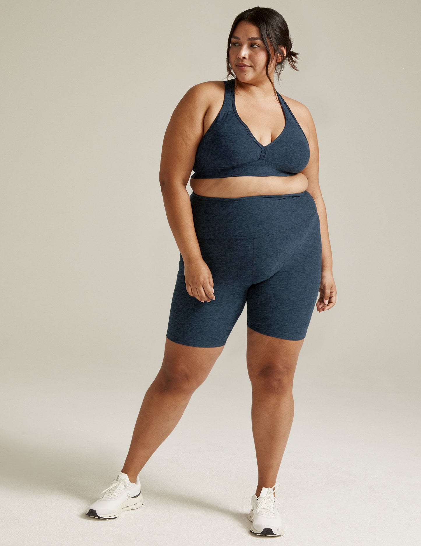 Beyond Yoga High Waisted 7" Spacedye Bike Shorts - Nocturnal Navy
