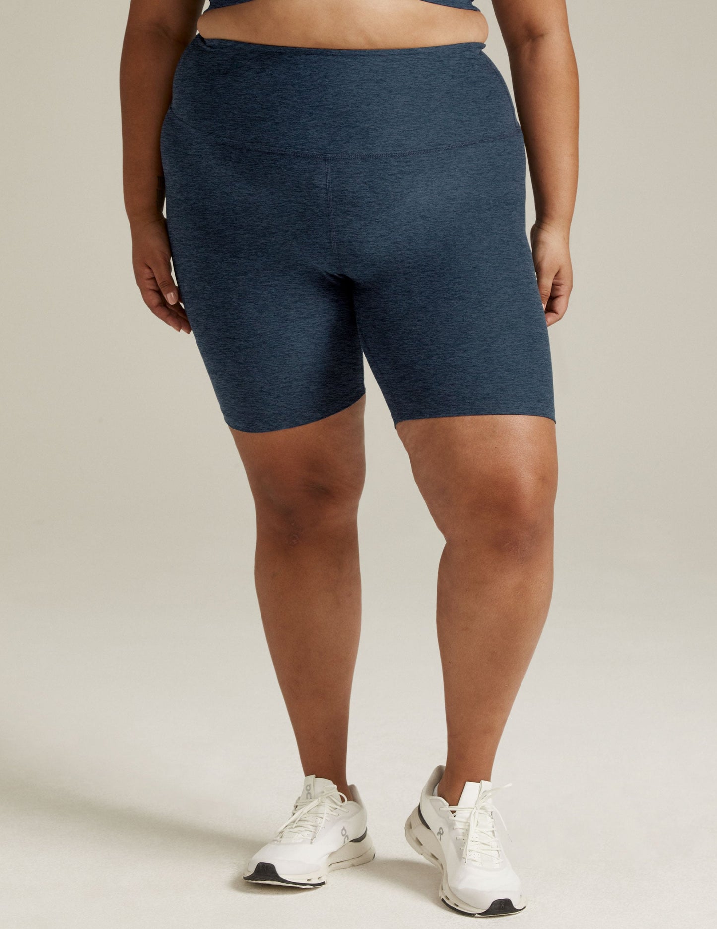 Beyond Yoga High Waisted 7" Spacedye Bike Shorts - Nocturnal Navy