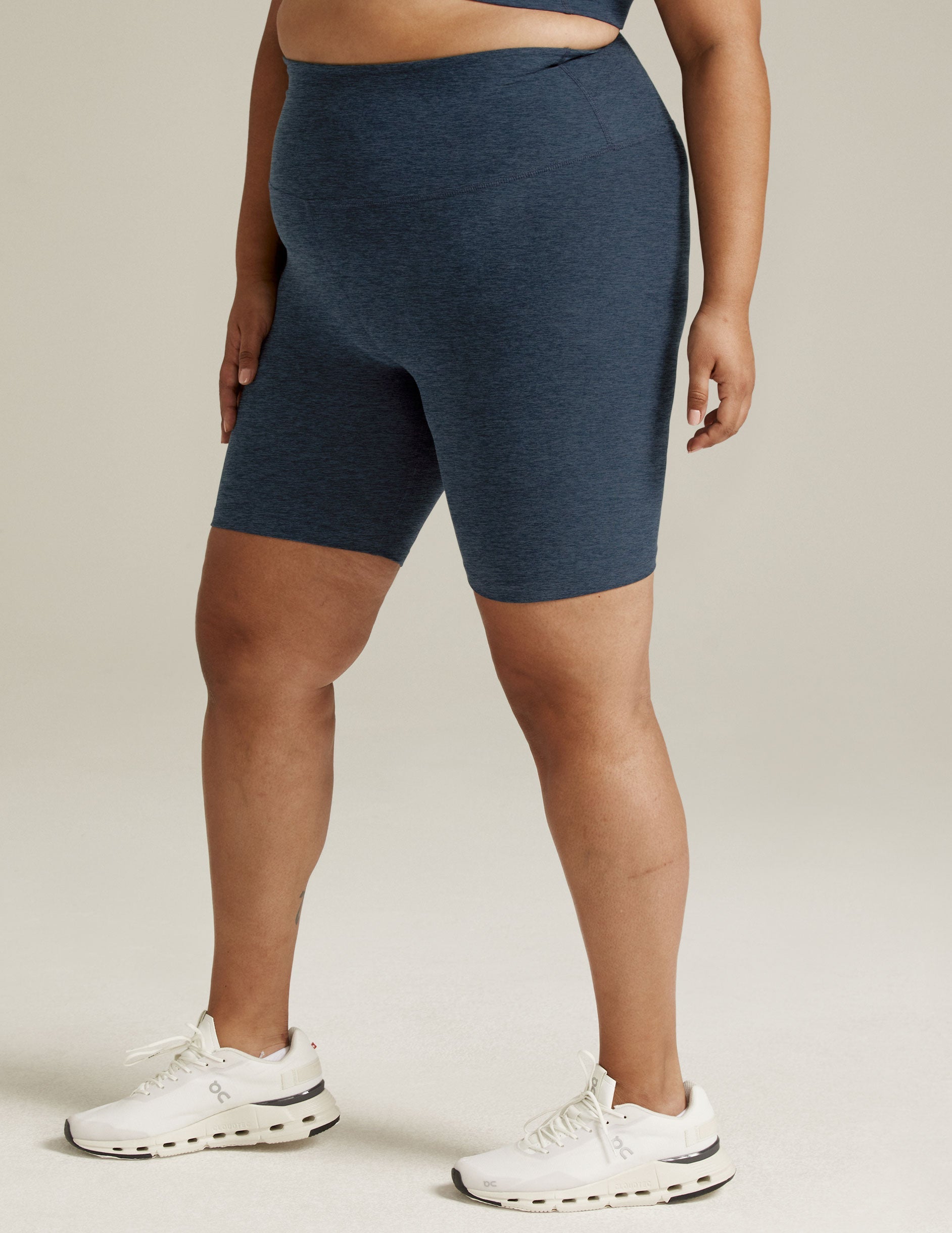 Beyond Yoga High Waisted 7" Spacedye Bike Shorts - Nocturnal Navy