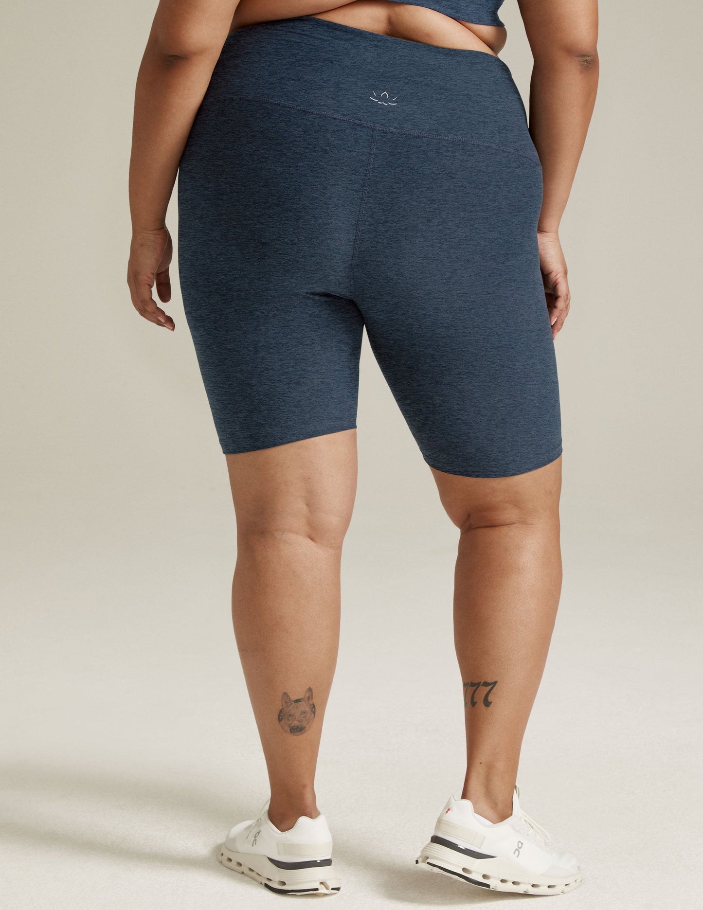 Beyond Yoga High Waisted 7" Spacedye Bike Shorts - Nocturnal Navy