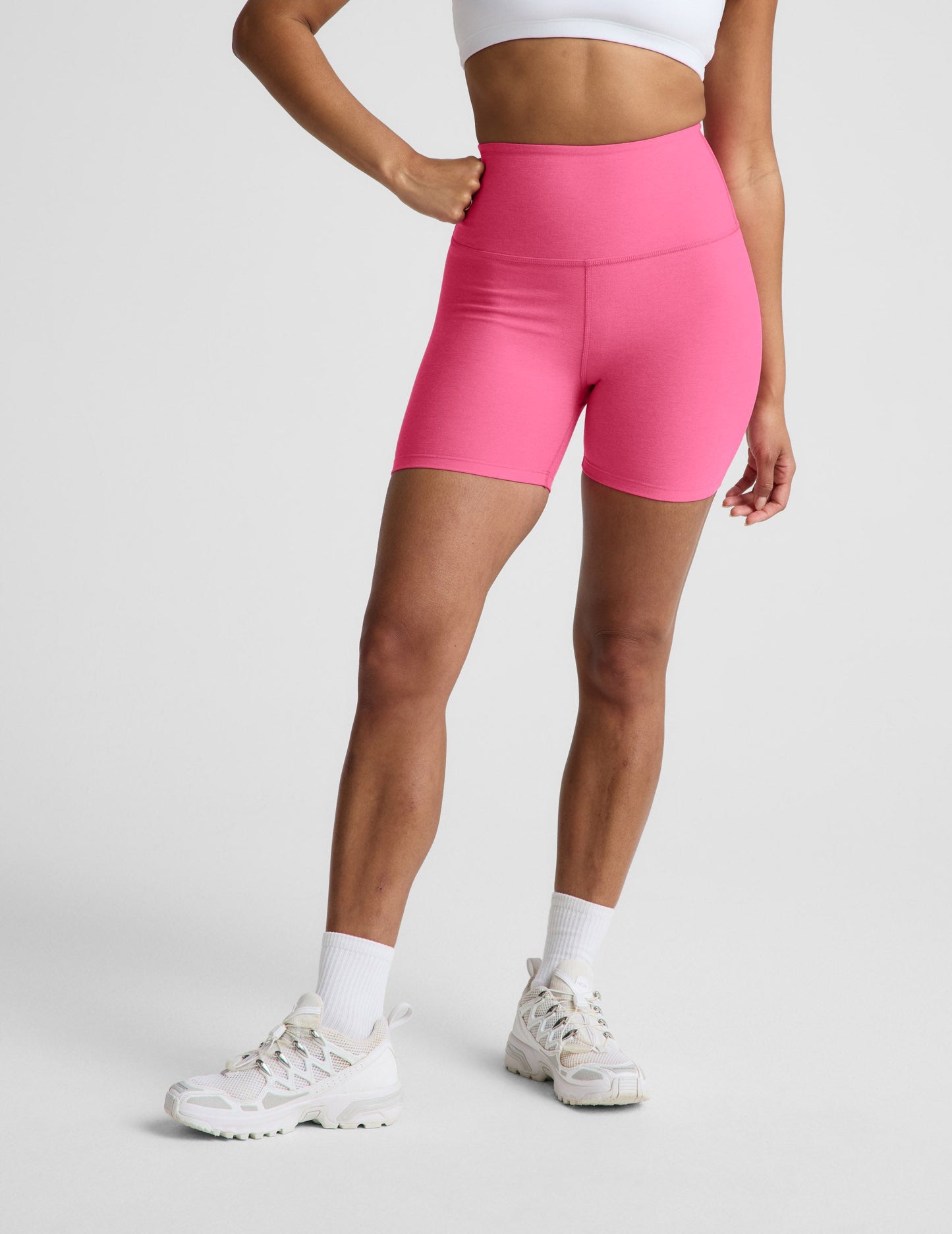 Beyond Yoga Women's High Waisted Spacedye Biker Shorts - Pink