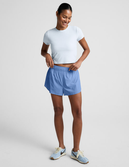 Beyond Yoga Women's Lined Running Solemate Shorts - Wild Flower Blue