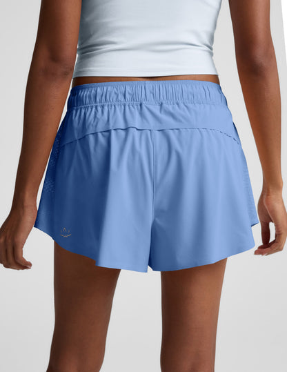 Beyond Yoga Women's Lined Running Solemate Shorts - Wild Flower Blue