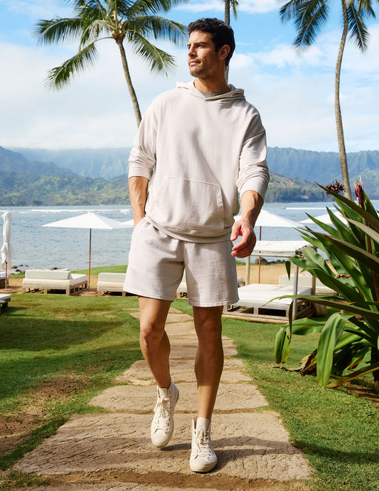 Beyond Yoga Men's Terry Shorts - Washed Vintage White