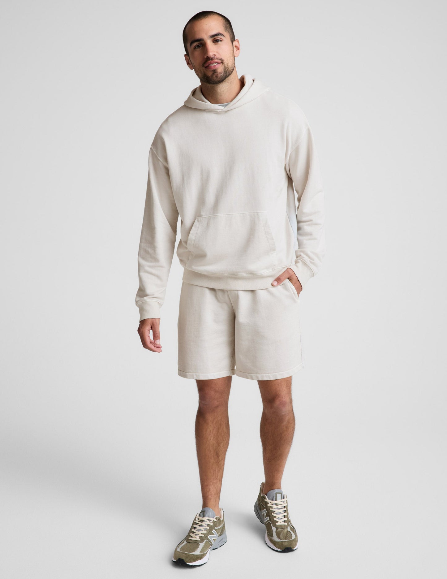 Beyond Yoga Men's Terry Shorts - Washed Vintage White