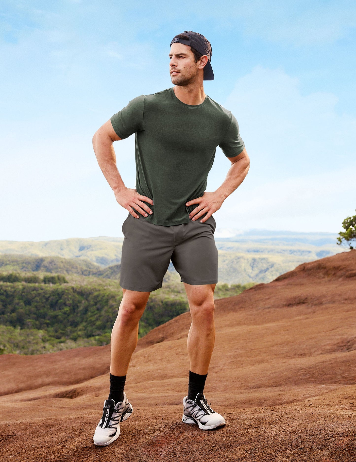 Beyond Yoga Men's Lined 7" Running Pivotal 2.0 Shorts - Graphite