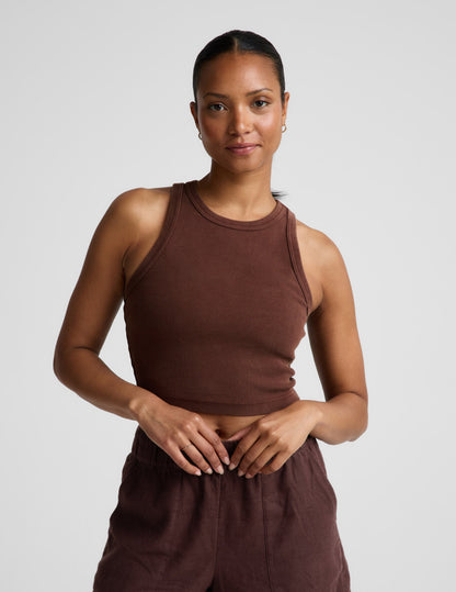 Beyond Yoga On Repeat Rib High Neck Cropped Tank