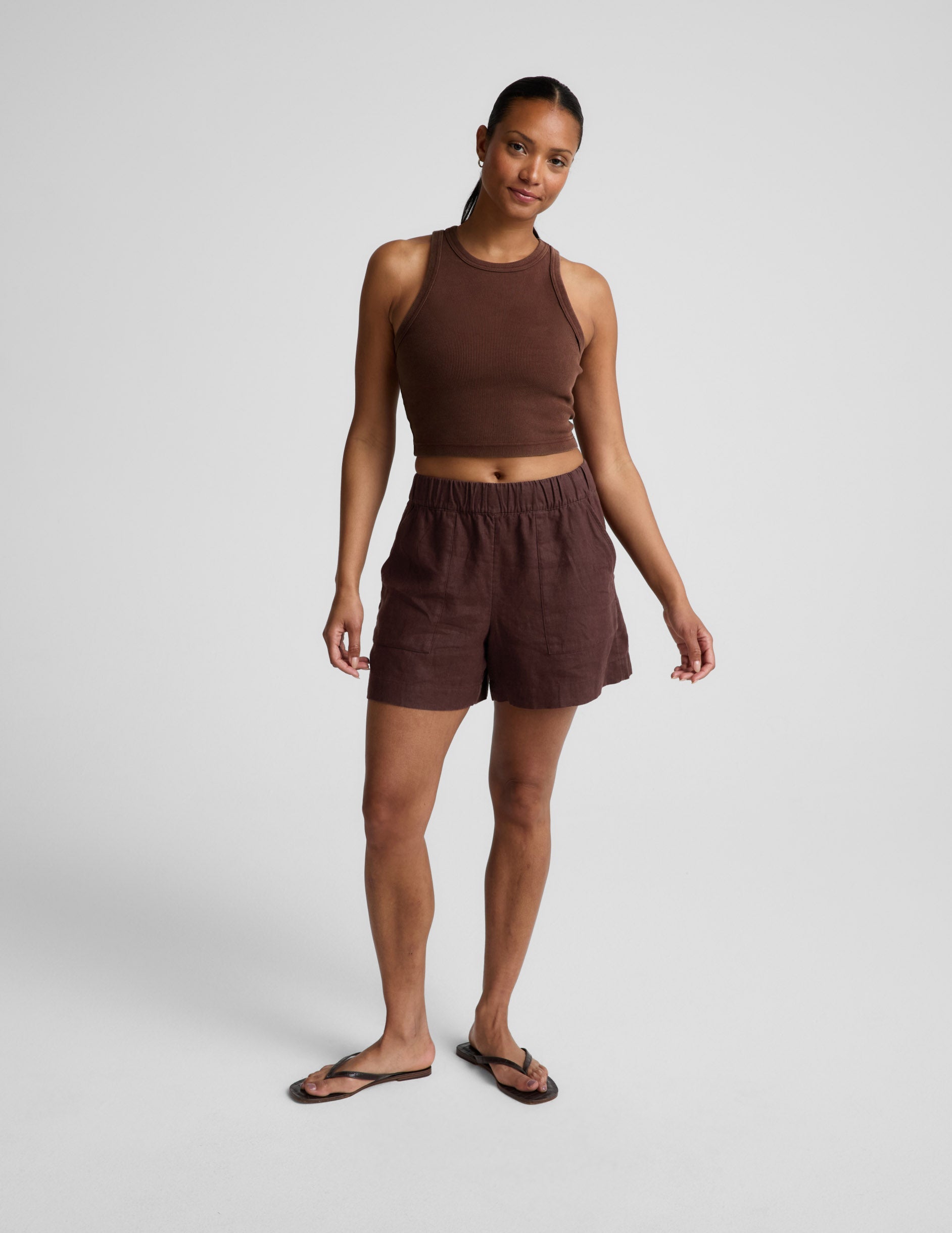 Beyond Yoga On Repeat Rib High Neck Cropped Tank