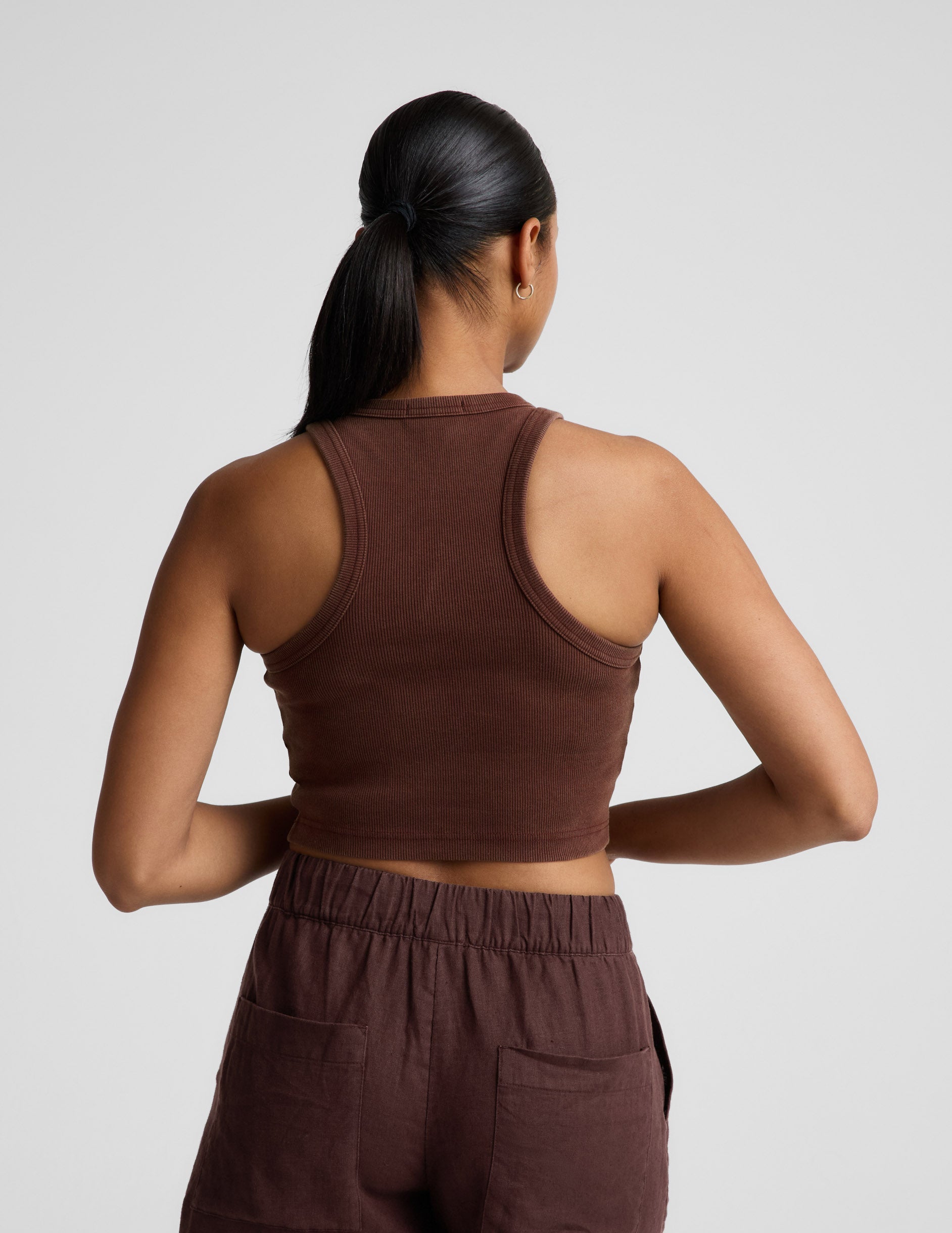 Beyond Yoga On Repeat Rib High Neck Cropped Tank