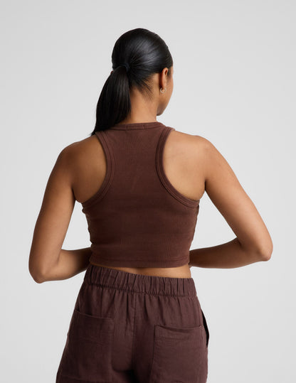 Beyond Yoga On Repeat Rib High Neck Cropped Tank