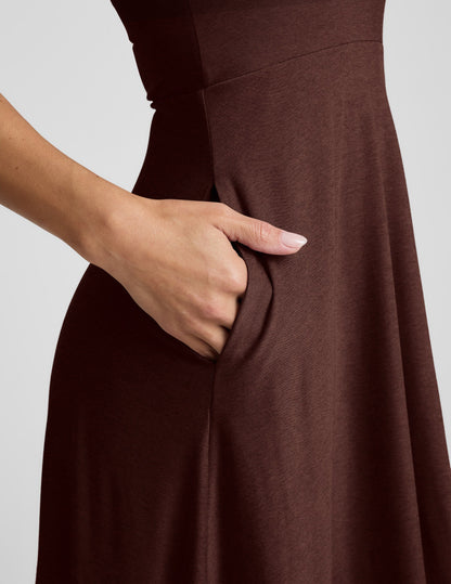Beyond Yoga Featherweight At The Ready Square Neck Midi Dress