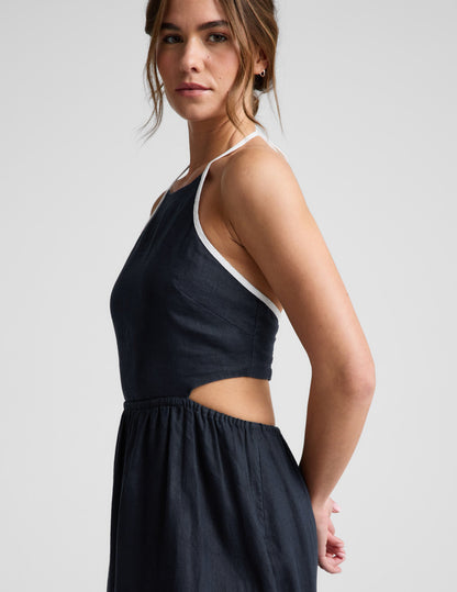 Beyond Yoga SoftWash Linen Halter Dress
