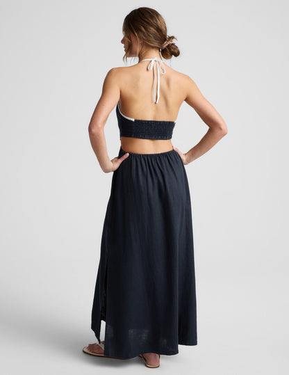 Beyond Yoga SoftWash Linen Halter Dress