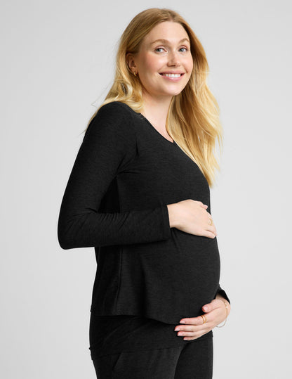 Beyond Yoga Featherweight Under Wraps Nursing Overlap Long Sleeve Tee