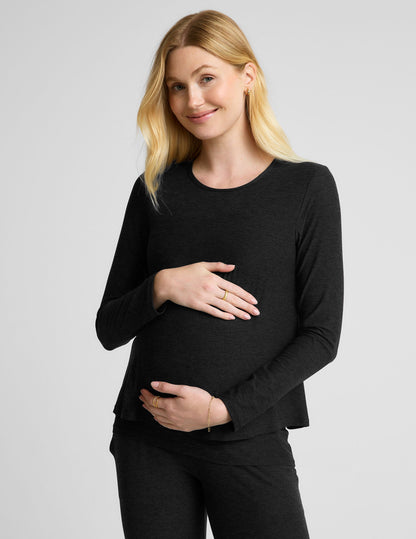 Beyond Yoga Featherweight Under Wraps Nursing Overlap Long Sleeve Tee