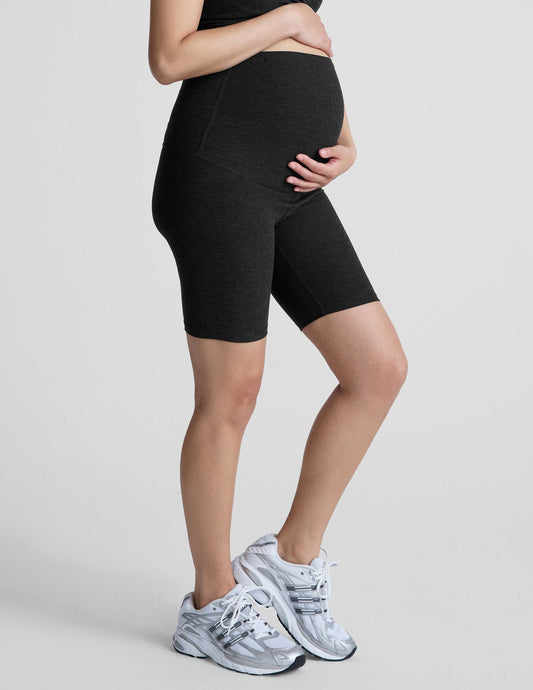 Beyond Yoga Women's Maternity Biker Spacedye Shorts - Darkest Night