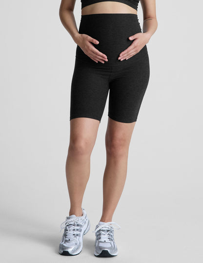 Beyond Yoga Women's Maternity Biker Spacedye Shorts - Darkest Night