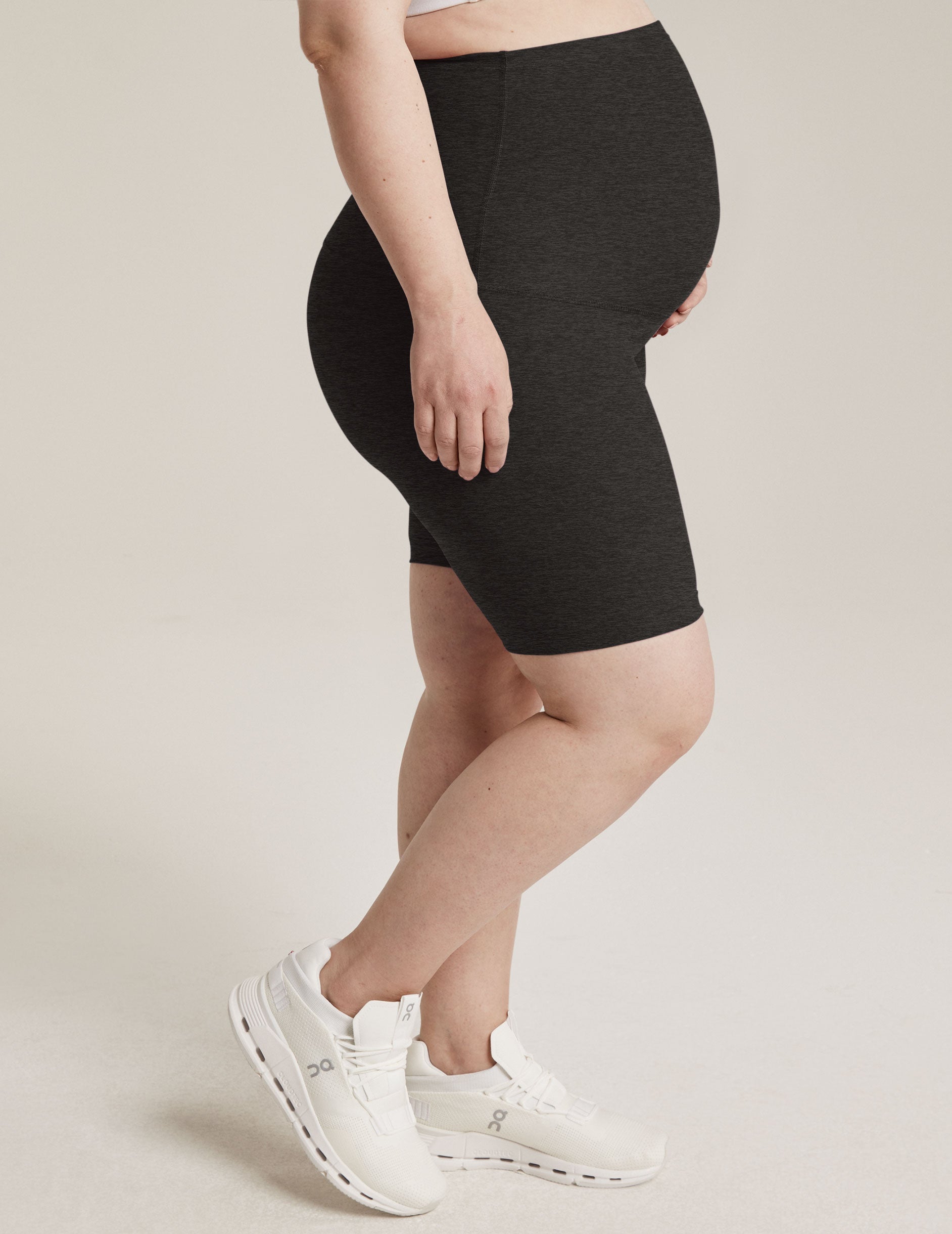 Beyond Yoga Women's Maternity Biker Spacedye Shorts - Darkest Night