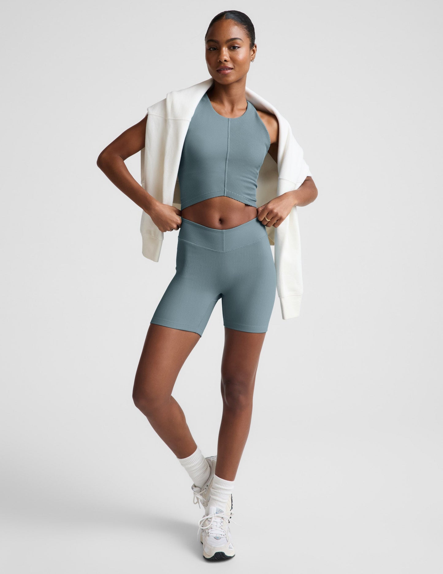 Beyond Yoga Women's Impulse Ribbed Shorts - Shaken Blue