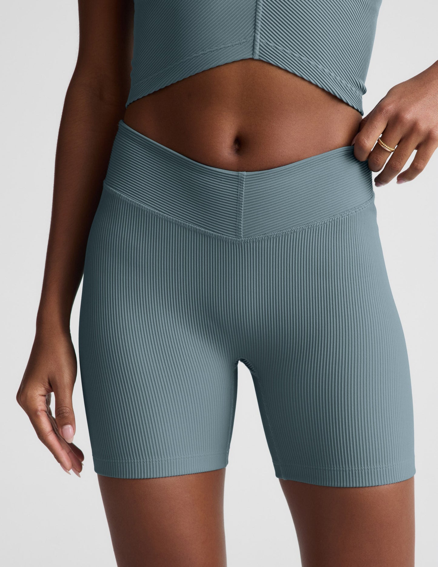 Beyond Yoga Women's Impulse Ribbed Shorts - Shaken Blue