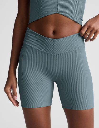Beyond Yoga Women's Impulse Ribbed Shorts - Shaken Blue