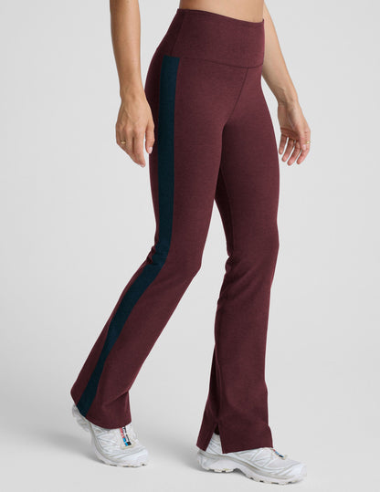 Beyond Yoga Boot Cut Side Slit Spacedye Pants - Midnight Burgundy