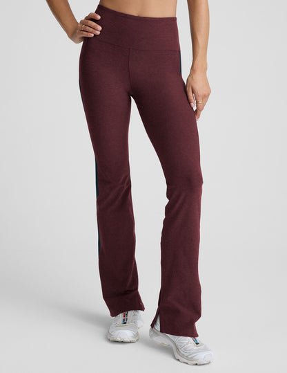 Beyond Yoga Boot Cut Side Slit Spacedye Pants - Midnight Burgundy