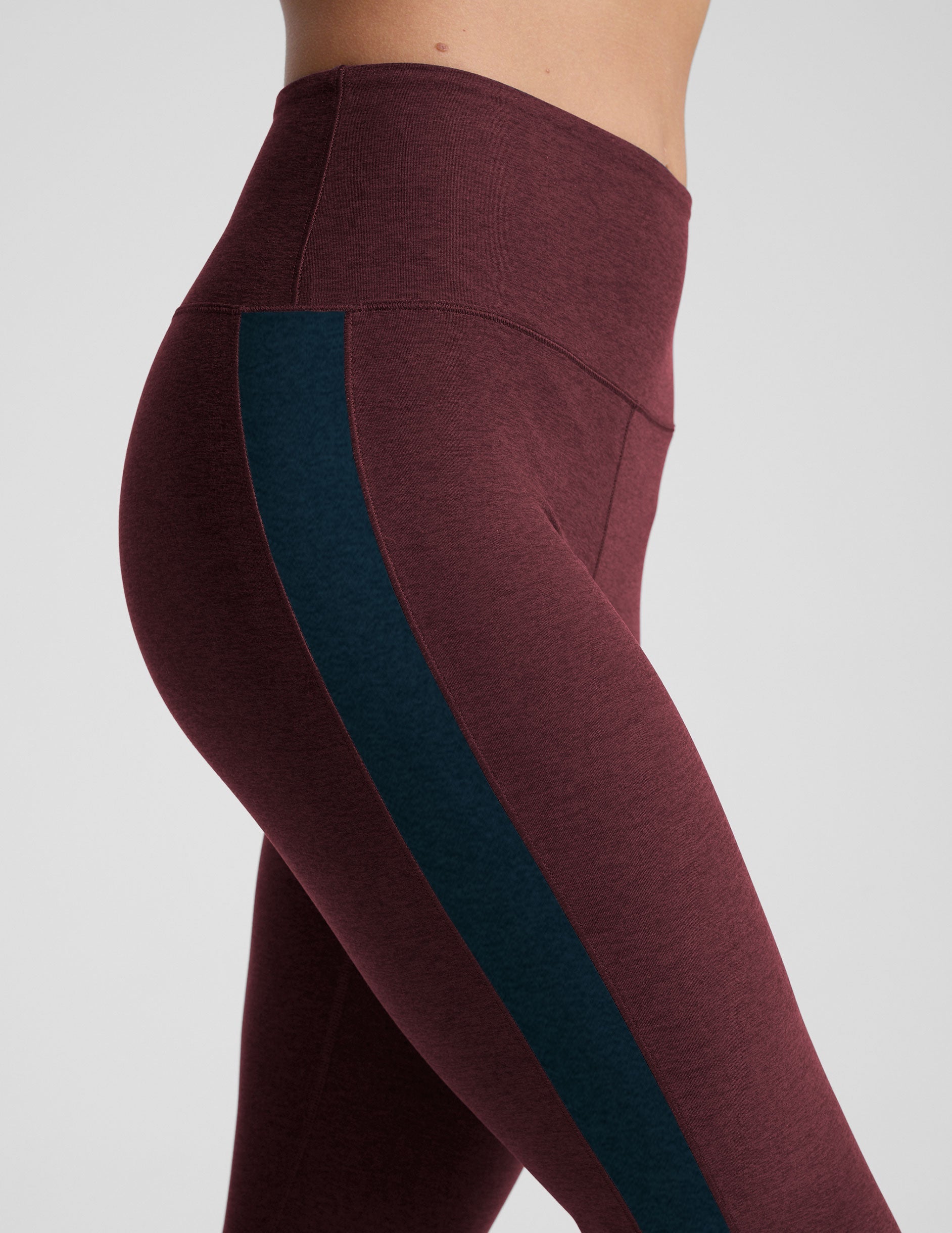 Beyond Yoga Boot Cut Side Slit Spacedye Pants - Midnight Burgundy