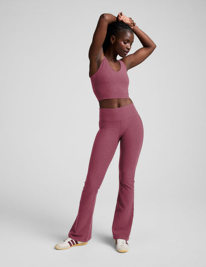 Beyond Yoga Women's Mid-Rise Bootcut Spacedye Pants - Smooth Mauve Heather