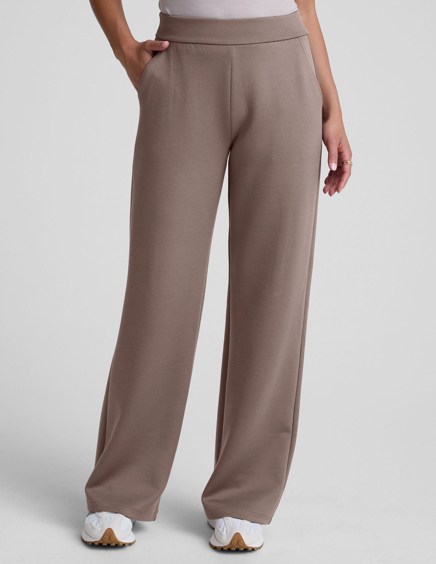 Beyond Yoga Wide Leg Pull On In The Flow Pants - Cappuccino