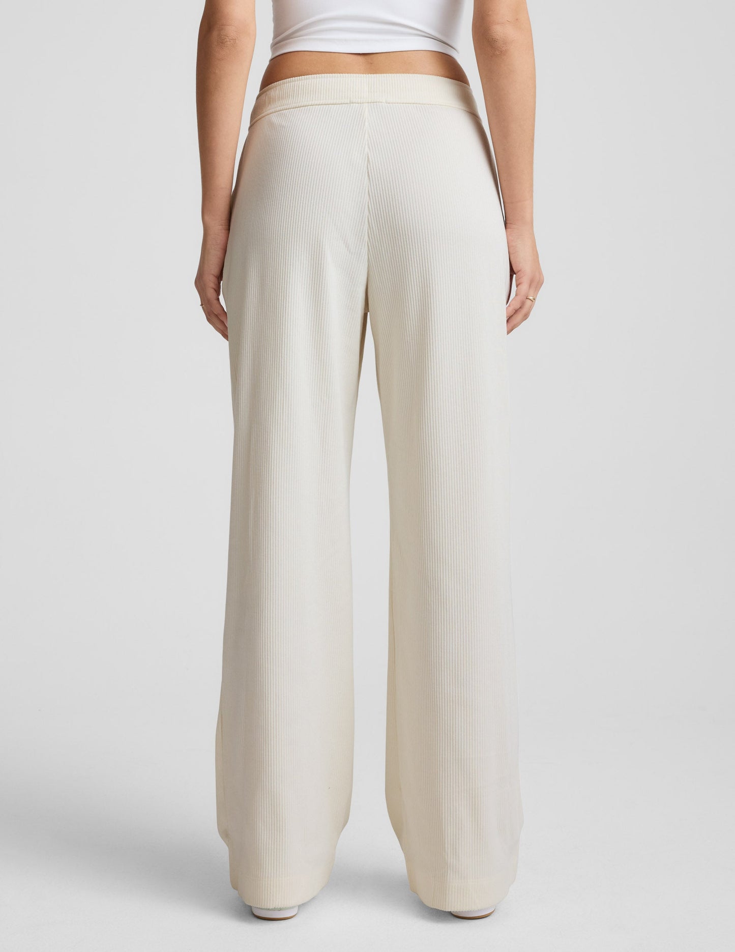 Beyond Yoga Wide Leg Drawstring Corduroy Pants - Off White