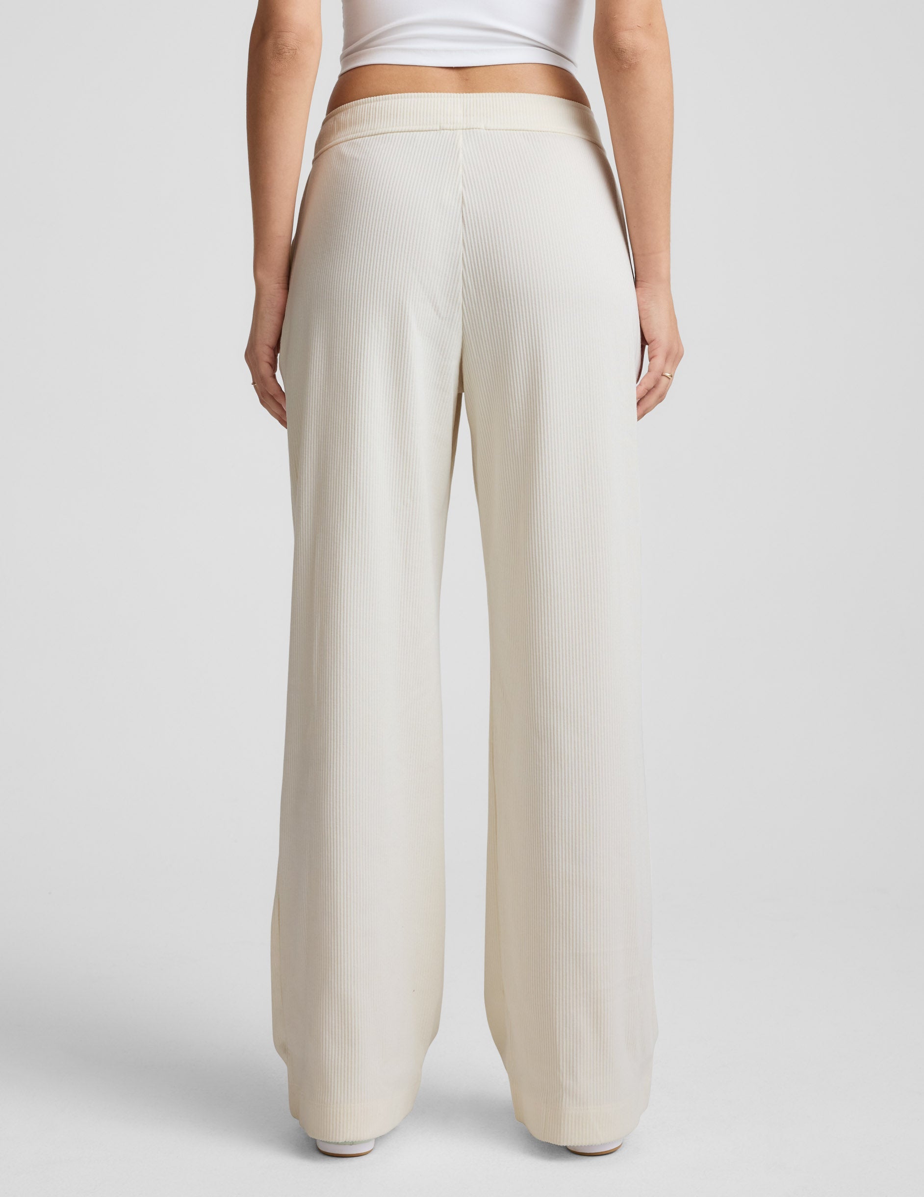 Beyond Yoga Wide Leg Drawstring Corduroy Pants - Off White