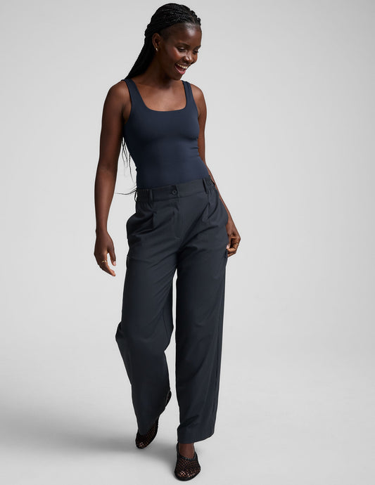 Beyond Yoga Women's Wide Leg Status Trousers - Navy
