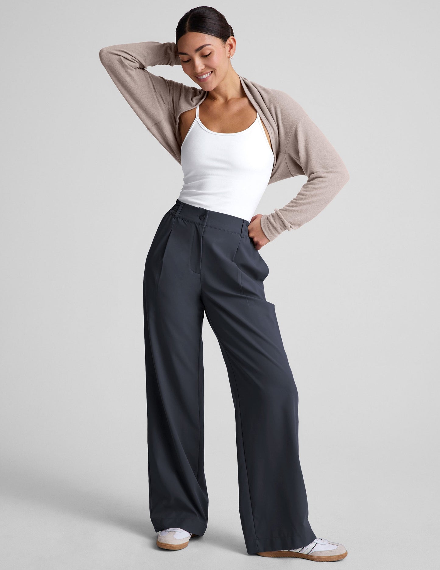 Beyond Yoga Women's Wide Leg Status Trousers - Navy