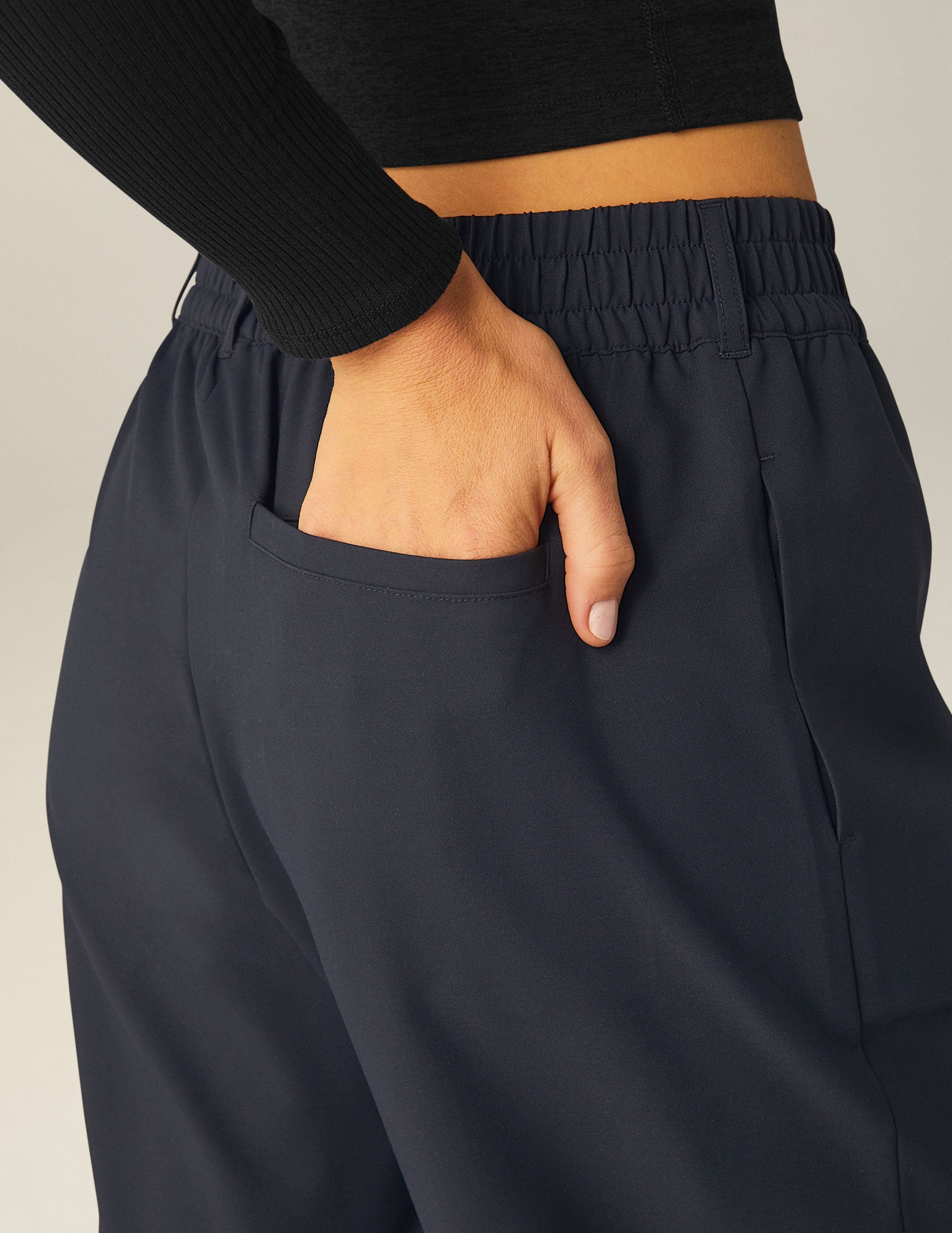 Beyond Yoga Women's Wide Leg Status Trousers - Navy
